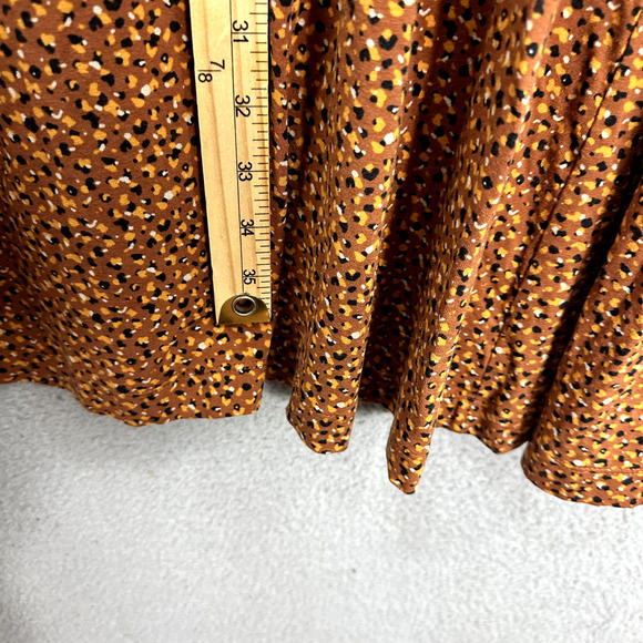 LOFT‎ Shift Dress Womens XL Orange Geometric Dot Splatter Preppy Boho Earthy - Picture 5 of 7